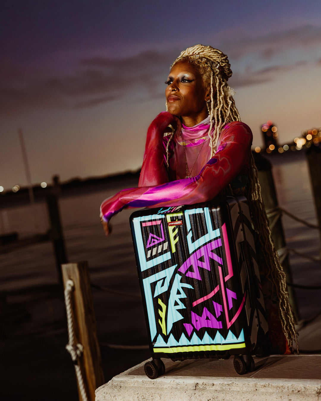 A.I. PATH TO THE FUTURE III HARDSHELL CARRY-ON LUGGAGE ?C SANDFLOWER COLLAB - Image 4