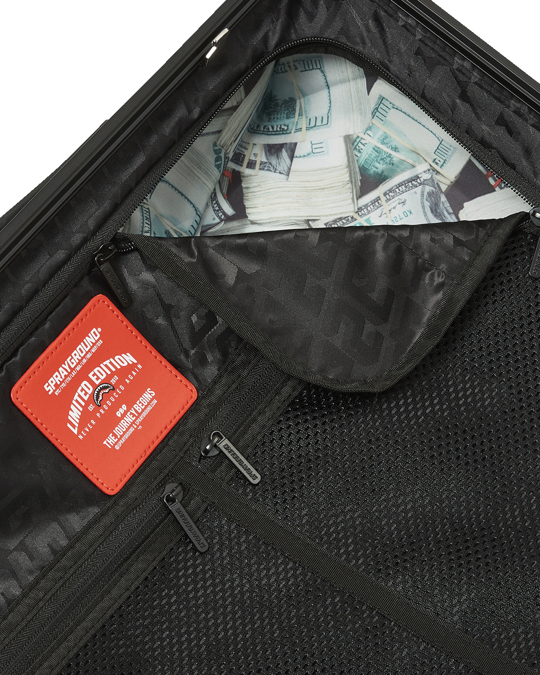 THE JOURNEY BEGINS SHARKITECTURE CARRY-ON LUGGAGE BLACK WITH EXTRA STICKERS - Image 17