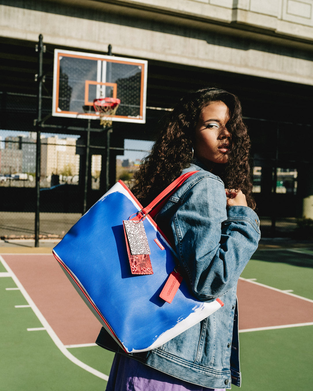 KEITH HARING THE BIG BLUE PURSE ART TOTE - Image 2